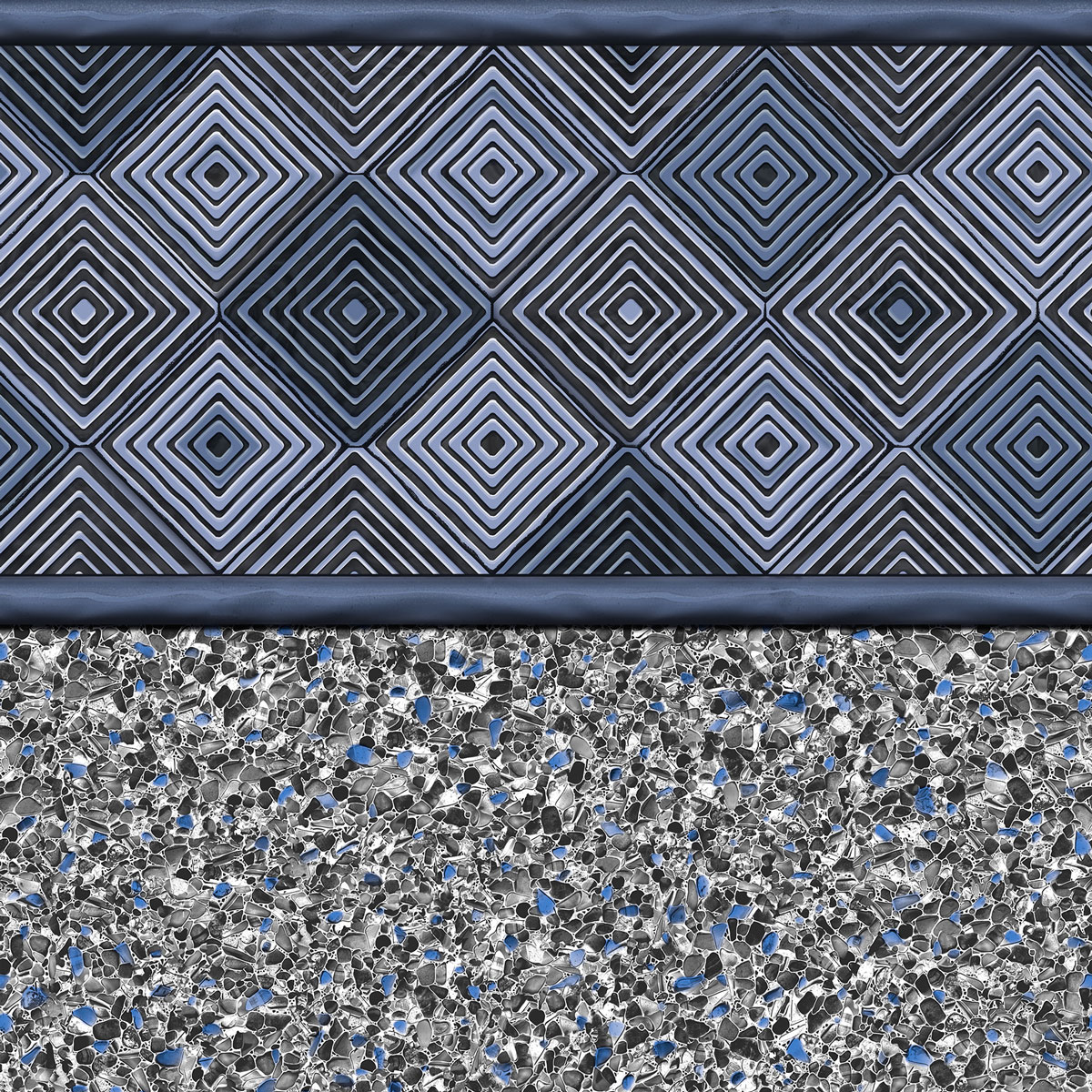Acu-Fit 20 x 40 Rectangle Harlow Ocean Midnight 30 Mil Inground Pool Liner