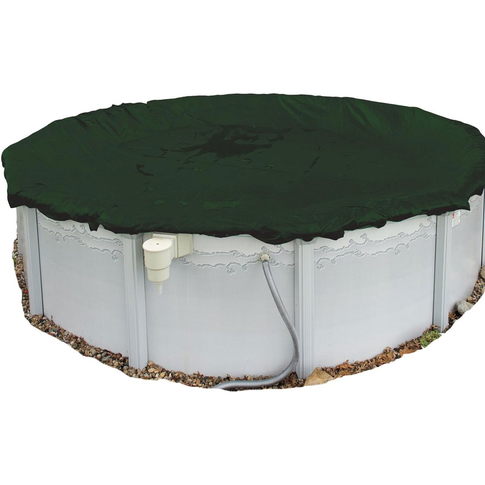 12' Round Above Ground Winter Pool Cover 12yr - Green - 4' Overlap