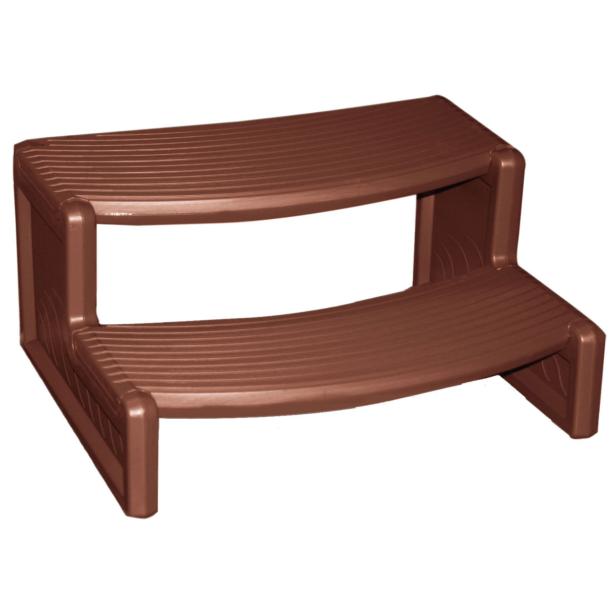 Confer Handi-Step Spa Step - Fits Straight Or Round Spa - Mahogany
