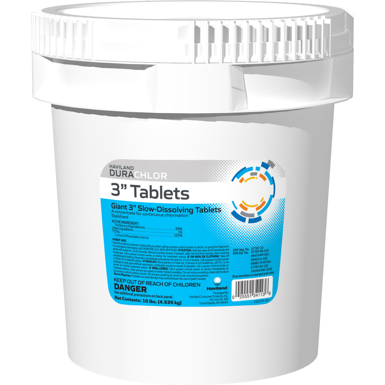 Durachlor 3-Inch Chlorine Tablets - 10lbs 3“ Slow-Dissolving Pool Sanitizer