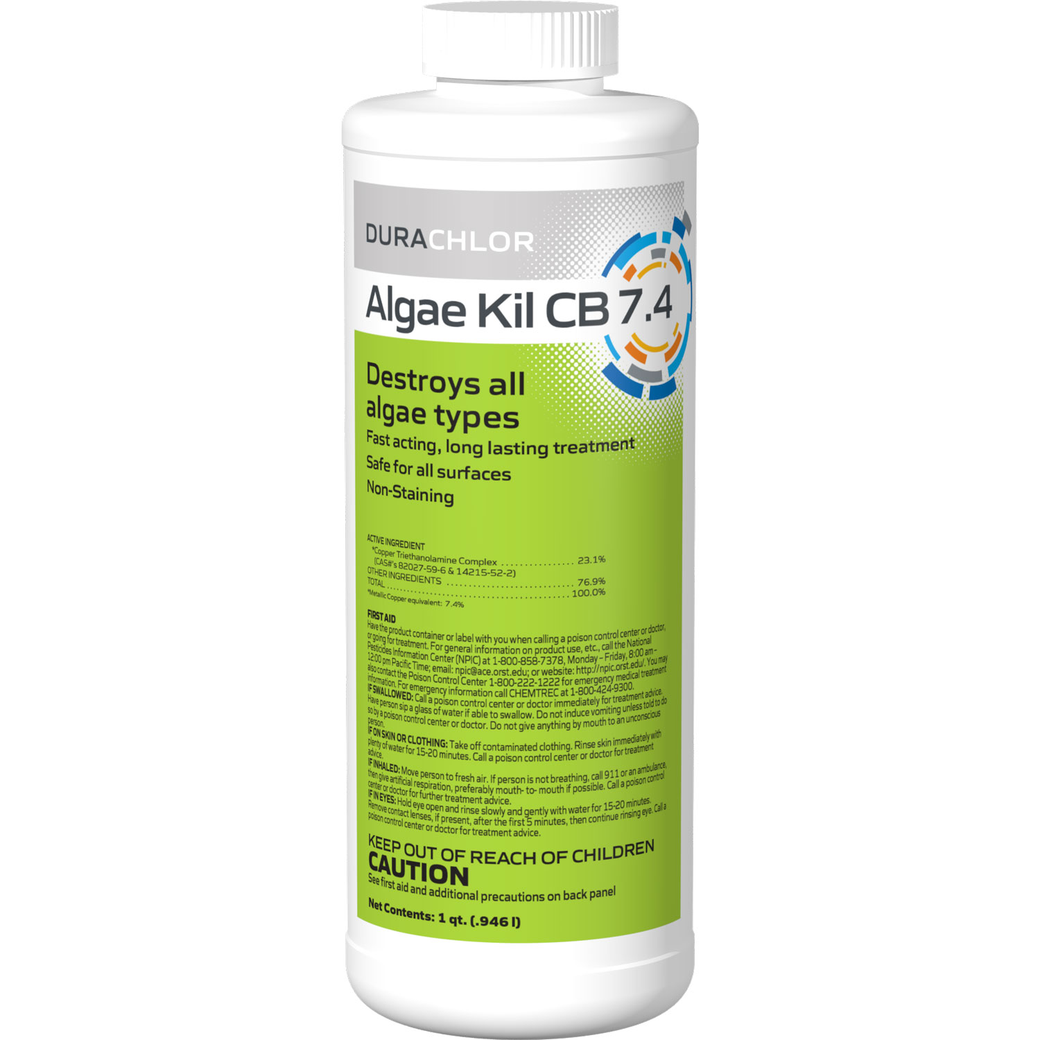 DuraChlor Algae Kil CB7.4 Pool Copper Algaecide - 1 Quart