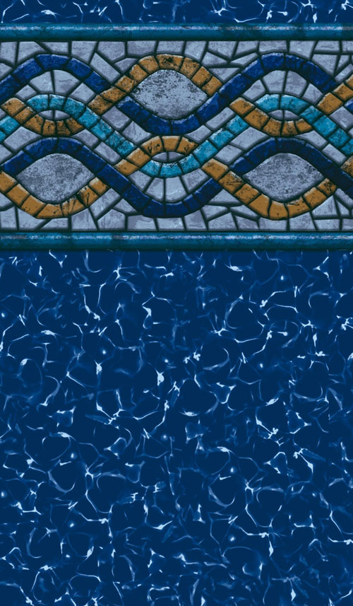 GLI 12 x 24 Rectangle / Oval / Grecian Coral Reef 20 Mil Inground Pool Liner