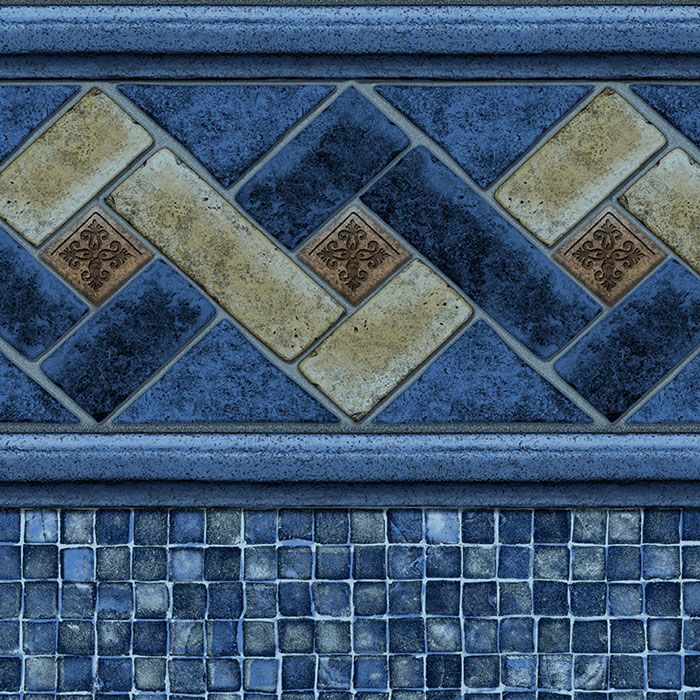 GLI 20 x 40 Rectangle / Oval / Grecian Mountain Mosaic 20 Mil Inground Pool Liner