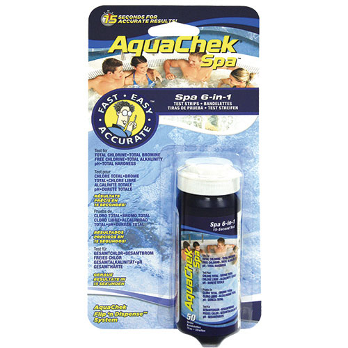 Aquachek 6-in-1 Test Strips for Spas and Hot Tubs - 50 Count