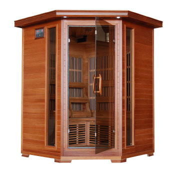 Hudson Bay 3 Person Corner Cedar Heatwave Infrared Sauna