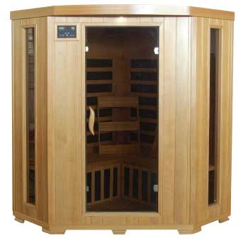 Santa Fe 3 Person Corner HeatWave Infrared Sauna w/ Carbon Heater