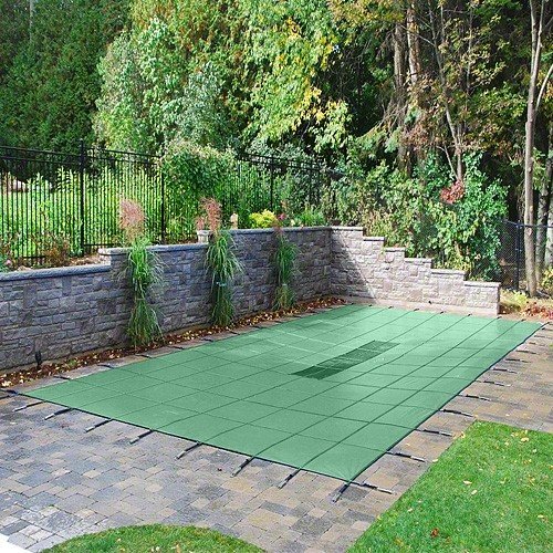 Aqua Master Green Solid 12' x 24' Rectangle Pool Safety Cover w/ Drain