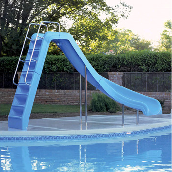 interfab 6 wild ride swimming pool slide blue right turn wrs