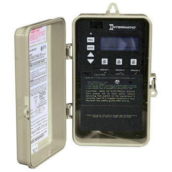 Intermatic 3-Circuit Digital Timer in Rainproof Enclosure  - 120/240V