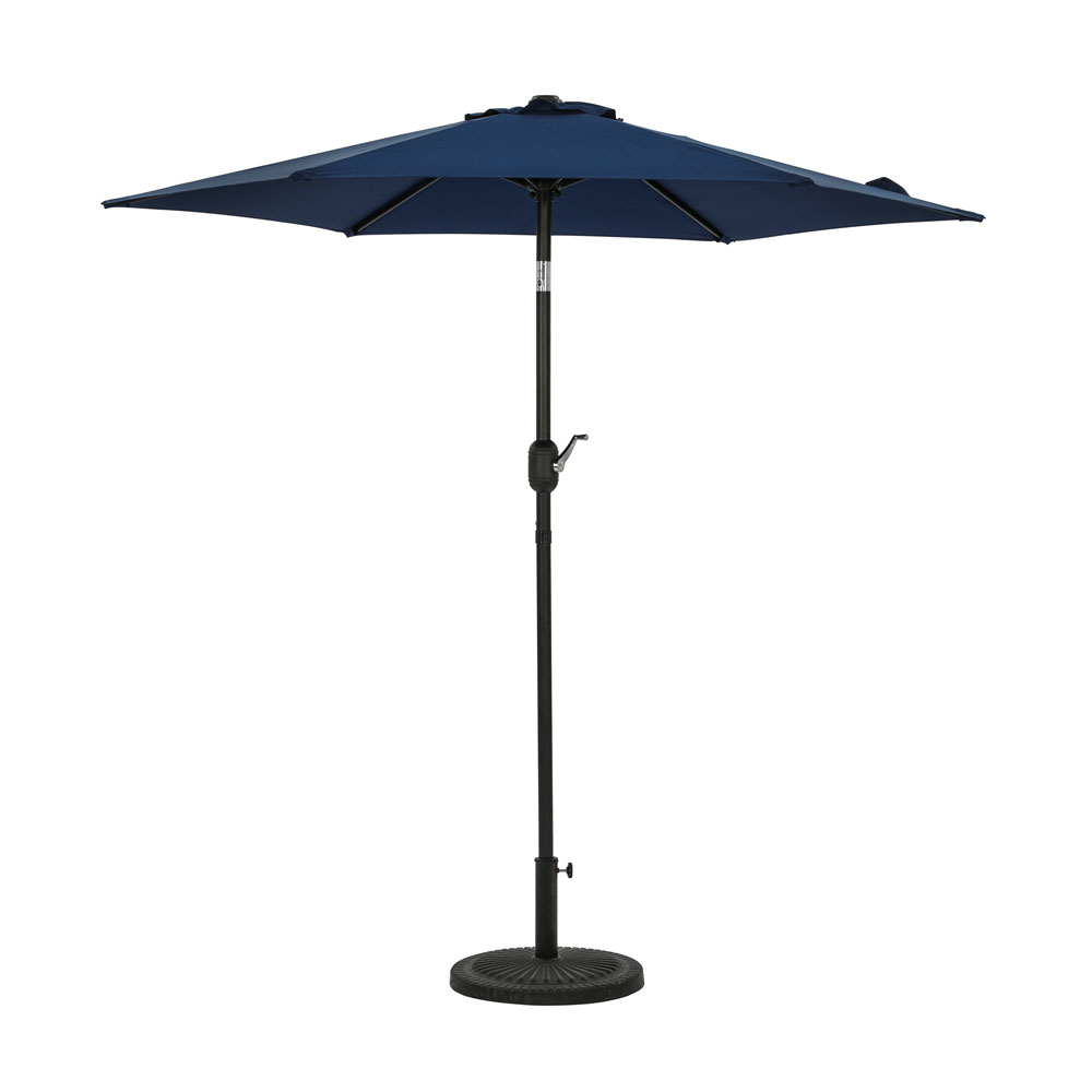 Bistro 7.5-ft Hexagon Market Umbrella - Navy Blue - Polyester Canopy