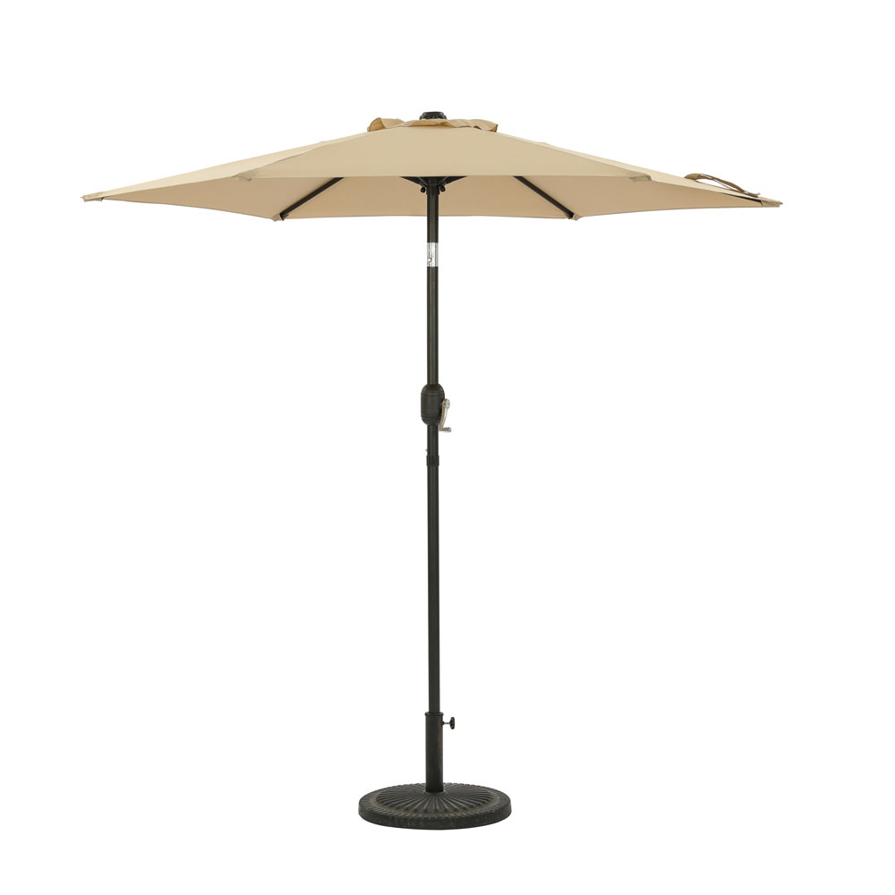 Bistro 7.5-ft Hexagon Market Umbrella - Champagne - Polyester Canopy