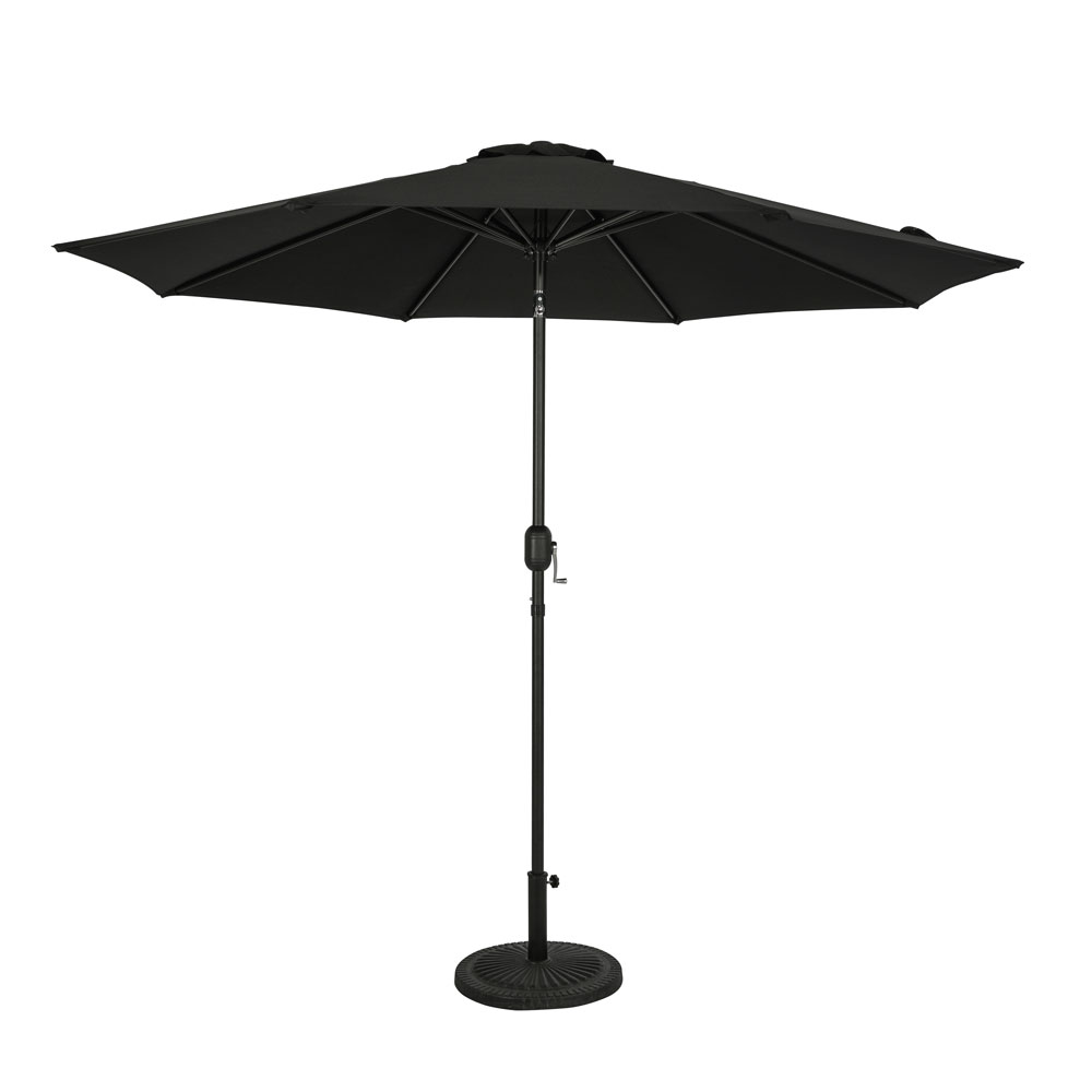 Trinidad 9-ft Octagon Market Umbrella - Black - Polyester Canopy
