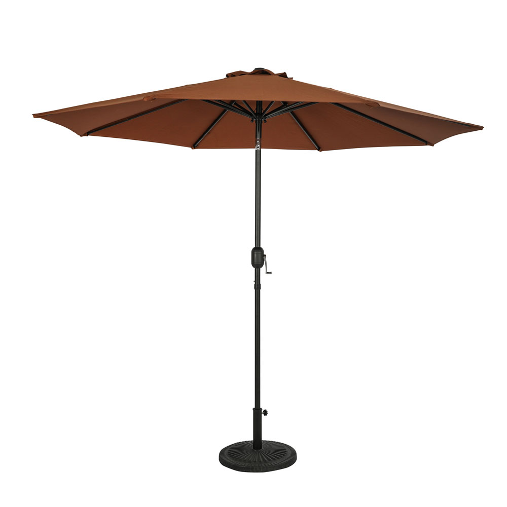 Trinidad 9-ft Octagon Market Umbrella - Coffee - Polyester Canopy