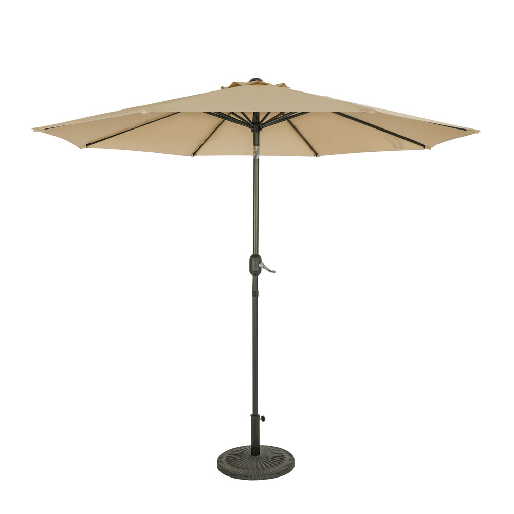 Trinidad 9-ft Octagon Market Umbrella - Champagne - Polyester Canopy