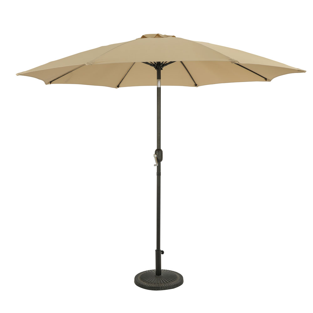 Parisian 9-ft Octagon Market Umbrella - Coffee - Polyester Canopy