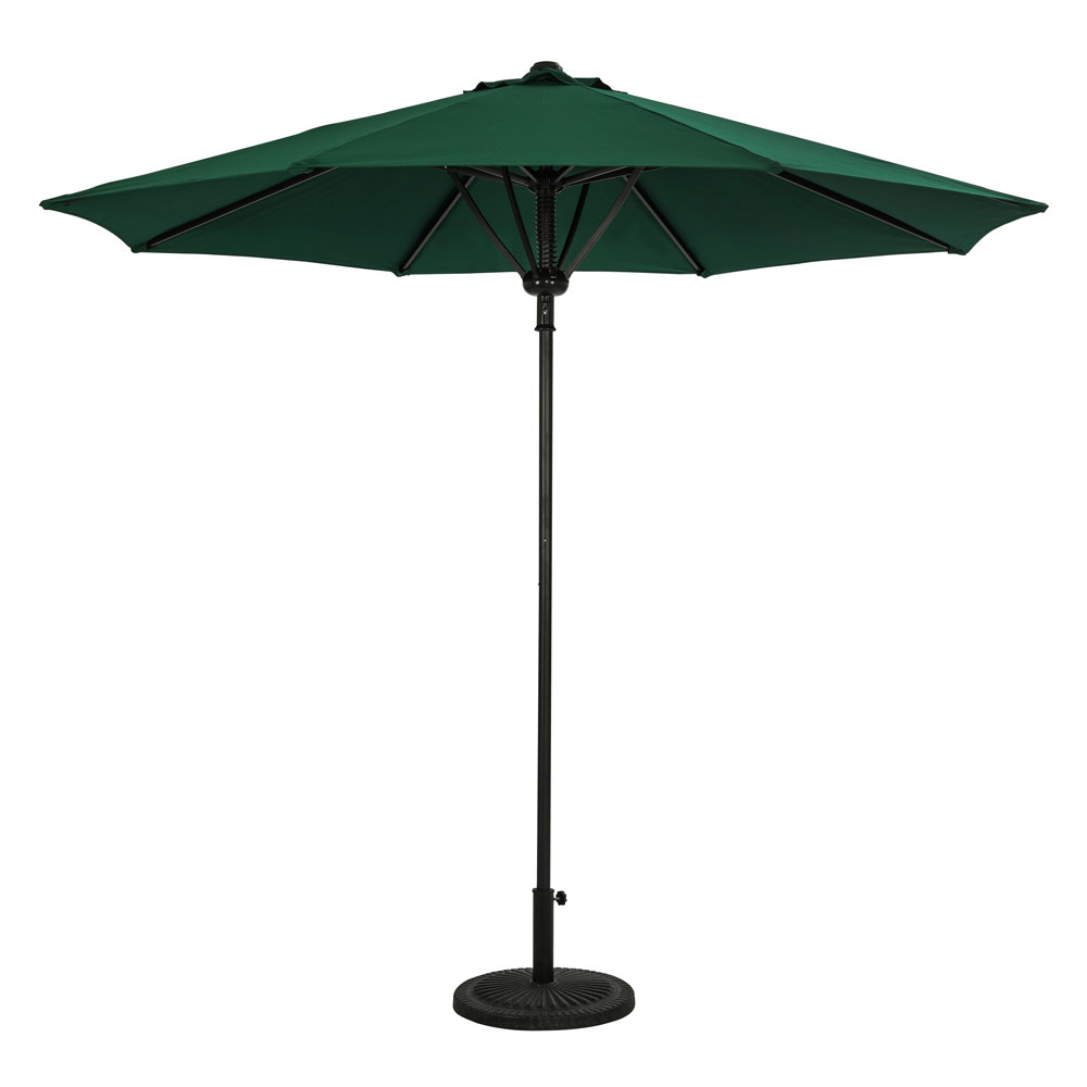 Nassau 6.5-ft x 10-ft Rect Market Umbrella w/ LED Lights - Navy Blue - Breez-Tex 