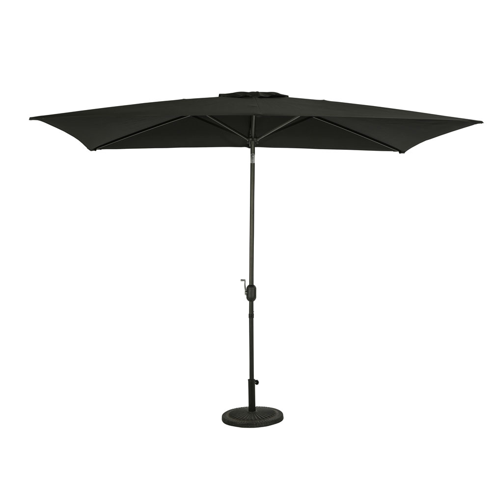Bimini 6.5-ft x 10-ft Rectangular Market Umbrella - Black - Polyester Canopy