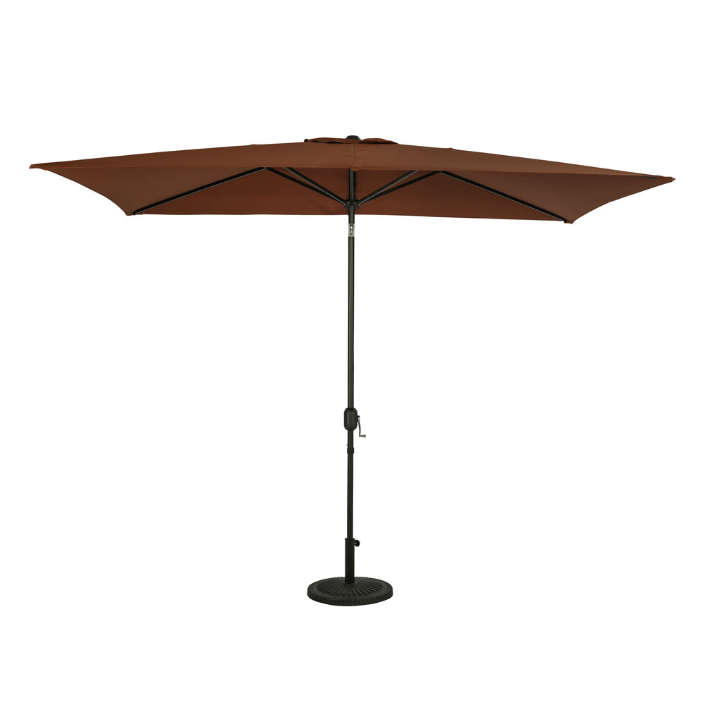 Bimini 6.5-ft x 10-ft Rectangular Market Umbrella - Coffee - Polyester Canopy
