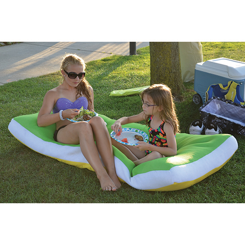 Main Access Aqua Cloud Limon Oversized Floating Mattress - Green and Yellow