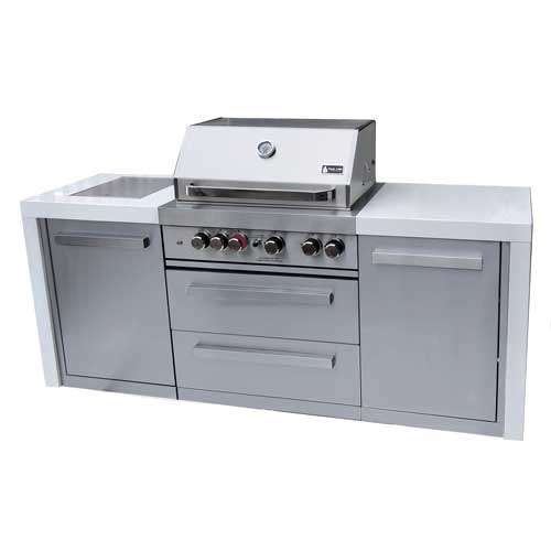 Mont Alpi 400 4 Burner Stainless Steel Deluxe Island