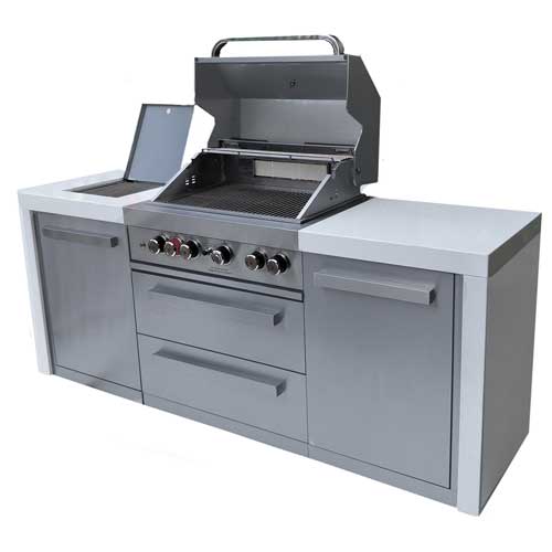 Mont Alpi 400 4 Burner Stainless Steel Deluxe Island