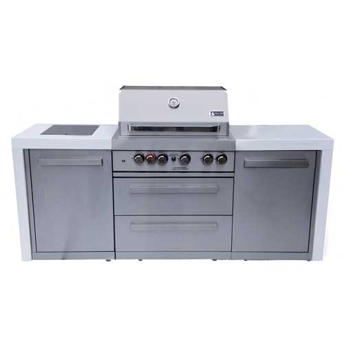 Mont Alpi 400 4 Burner Stainless Steel Deluxe Island