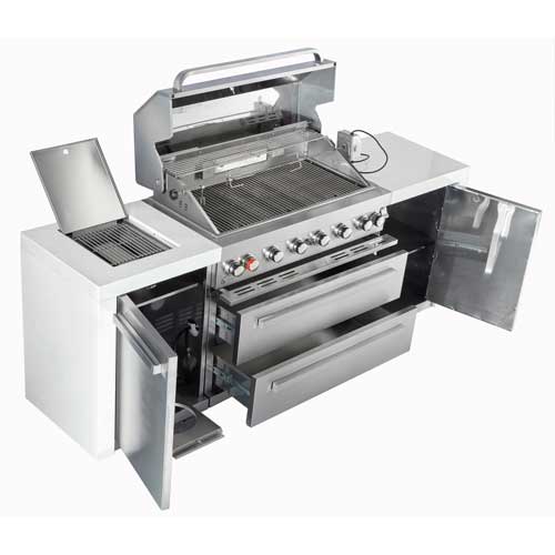 Mont Alpi 805 6 Burner Stainless Steel Deluxe Island