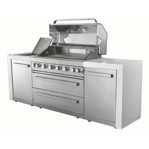 Mont Alpi 805 6 Burner Stainless Steel Deluxe Island