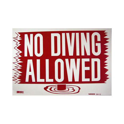 No Diving Allowed Safety Sign