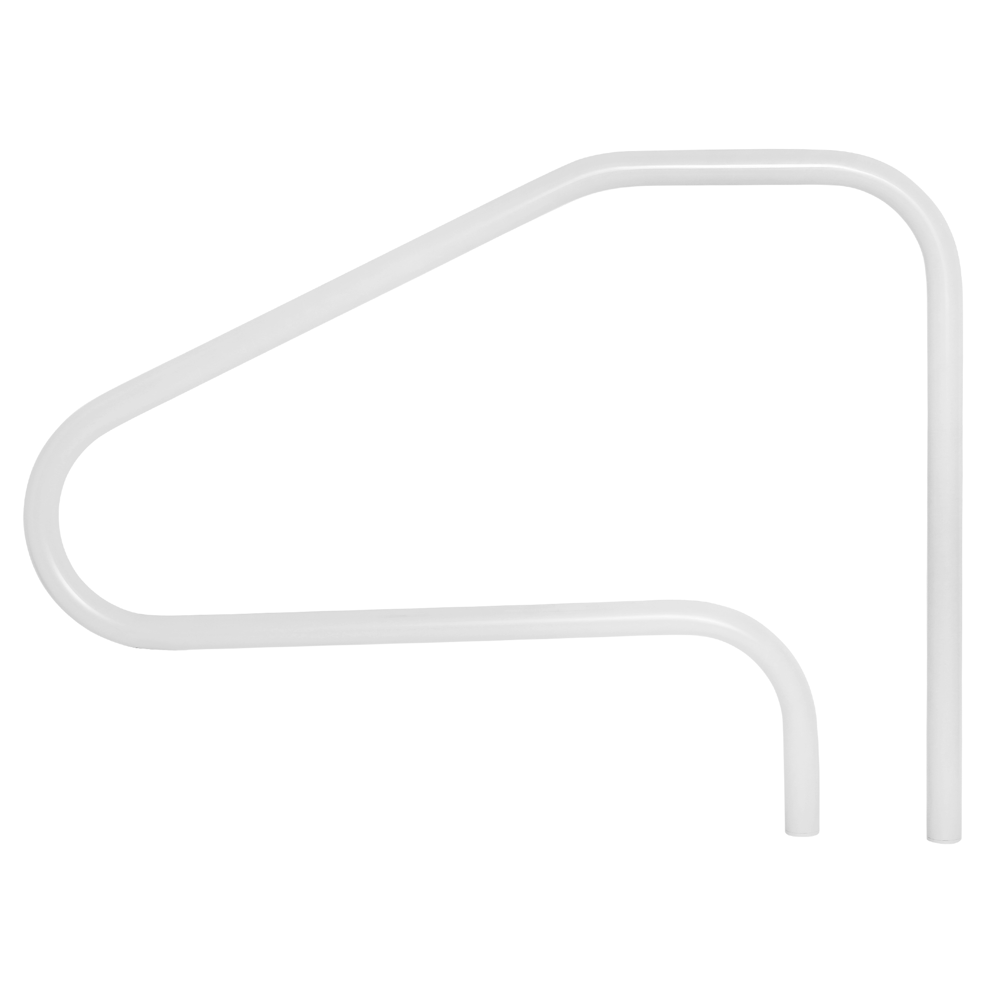 Polymer Horizontal  Deck Mounted Handrail  w / Escutcheons - White
