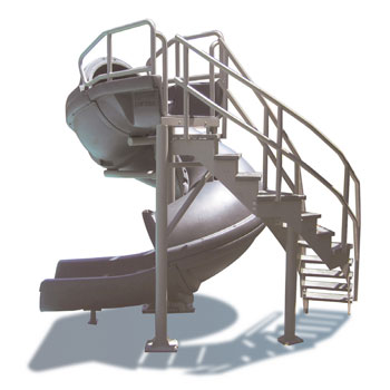 Open Vortex Pool Slide with Ladder - Gray Granite