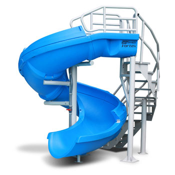 Open Vortex Pool Slide with Ladder - Blue
