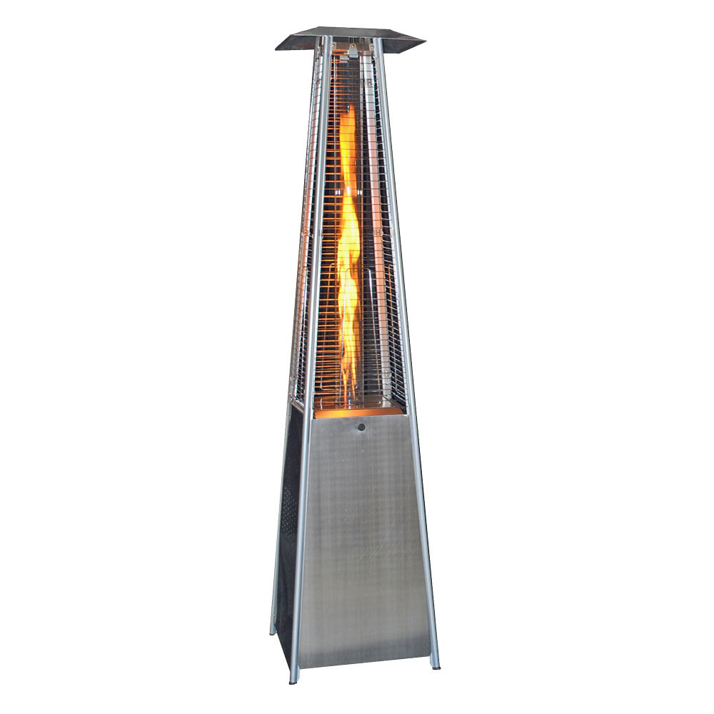 Portable Propane Patio Heater With A  Contemporary Square Design  - Stainless Steel