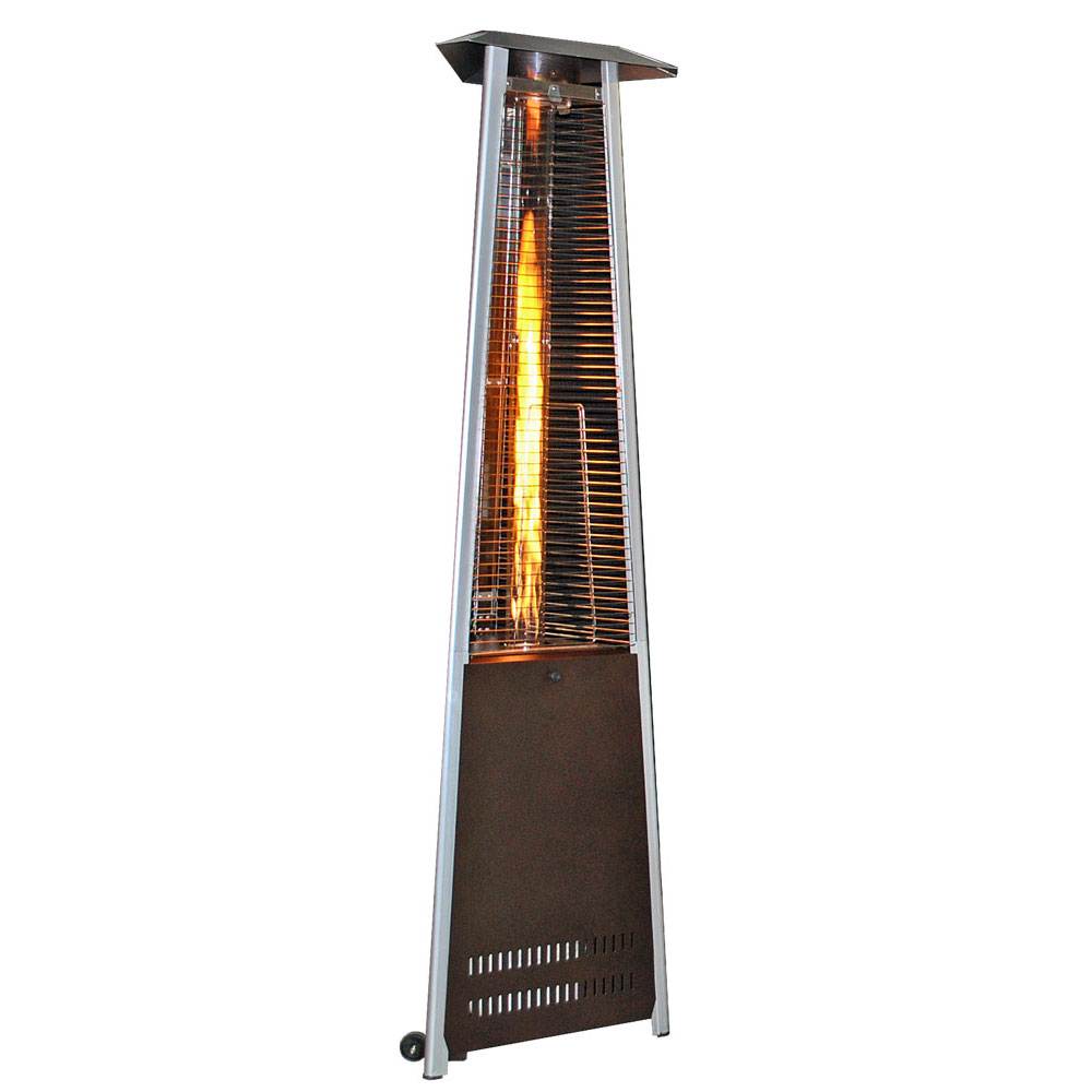 Contemporary Triangle Design Portable Propane Patio Heater - Golden Hammered