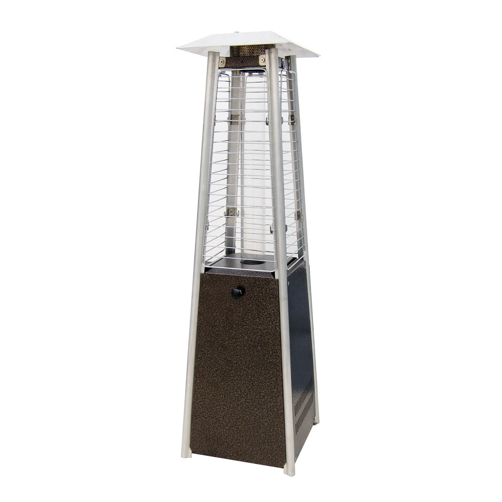 Contemporary Square Design Tabletop Patio Heater - Golden Hammered