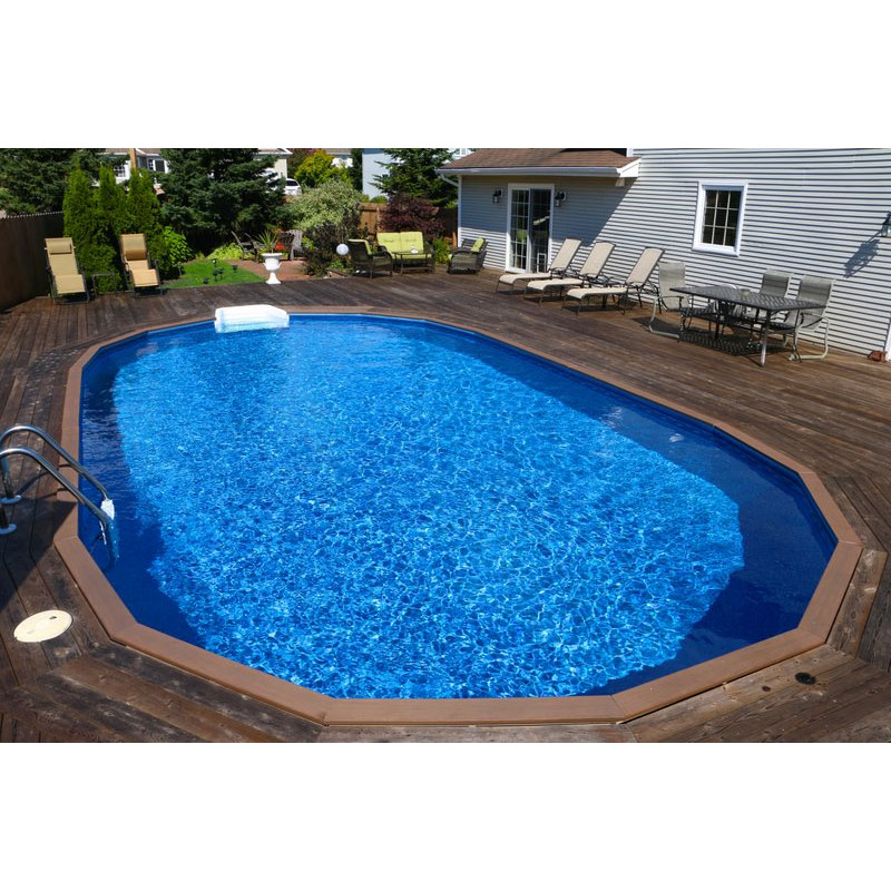 Ultimate 15' x 30' Oval Semi-Inground Pool Kit w/ Synthetic Wood Coping